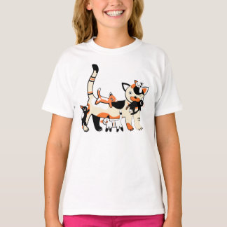 Mama kat met kittens grappig afbeelding. t-shirt