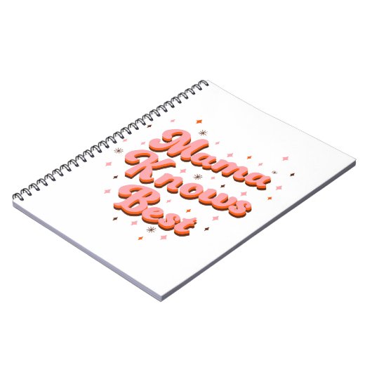 Mama kent Best Pink Brown Sweet Retro Lettering Notitieboek (Linkerzijde)