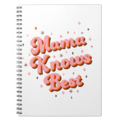 Mama kent Best Pink Brown Sweet Retro Lettering Notitieboek (Voorkant)