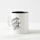 Mama kent best tweekleurige koffiemok (Voorkant links)