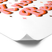 Mama kent beste roze bruine grappige retro Letteri Poster (Hoek)