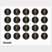 Mama Kerst Elf Matching Pyjama X-mas Feest Ronde Sticker (Vel)