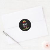 Mama Kerst Elf Matching Pyjama X-mas Feest Ronde Sticker (Envelop)