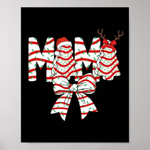 Mama Kerstboom Cake Patroon Coquette Strik Kerstmi Poster