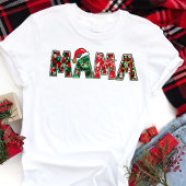 Mama Kerstlichten Typografie Festive Kerst Tri-Blend Shirt