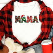 Mama Kerstlichten Typografie Festive Kerst Tri-Blend Shirt