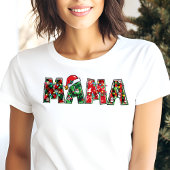 Mama Kerstlichten Typografie Festive Kerst Tri-Blend Shirt