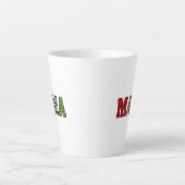 Mama Kerstmis Geruite Patroon Ontwerp Latte Mok (Voorkant)
