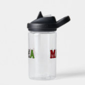 Mama Kerstmis Geruite Patroon Ontwerp Waterfles (Links)