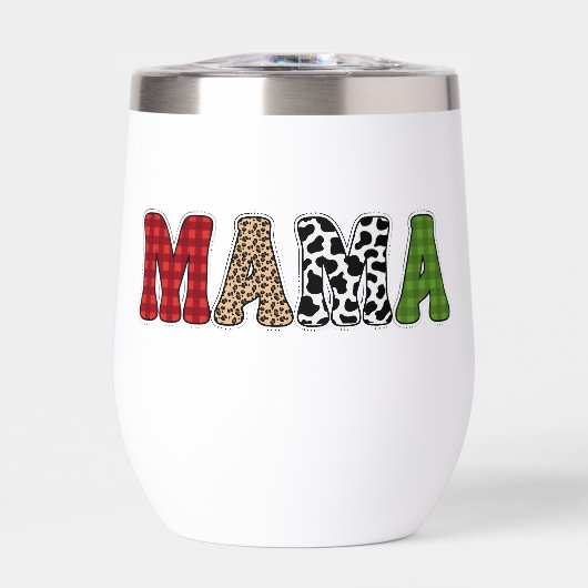 Mama Kerstmis geruite patroonontwerp (Voorkant)
