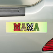 Mama Kerstmis geruite patroonontwerp Bumpersticker (Op auto)