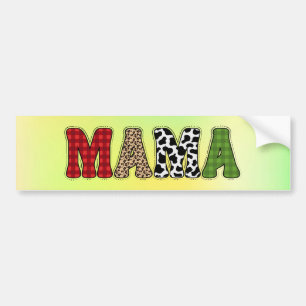 Mama Kerstmis geruite patroonontwerp Bumpersticker