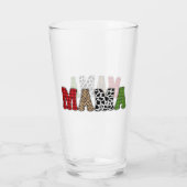 Mama Kerstmis geruite patroonontwerp Glas (Achterkant)