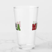 Mama Kerstmis geruite patroonontwerp Glas (Links)