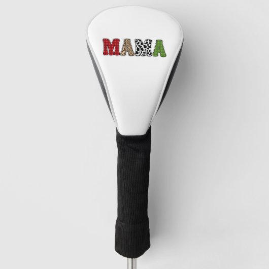 Mama Kerstmis geruite patroonontwerp Golfheadcover (Voorkant)