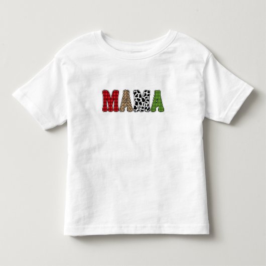 Mama Kerstmis geruite patroonontwerp Kinder Shirts (Voorkant)