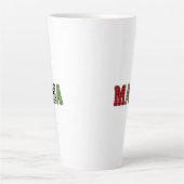 Mama Kerstmis geruite patroonontwerp Latte Mok (Voorkant)