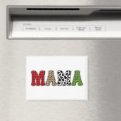 Mama Kerstmis geruite patroonontwerp Magneet (Insitu (Vaatwasser))