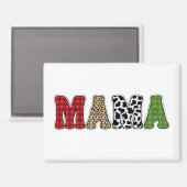 Mama Kerstmis geruite patroonontwerp Magneet (Voorkant / Achterkant)