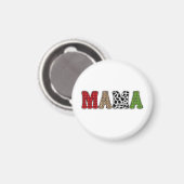 Mama Kerstmis geruite patroonontwerp Magneet (Voorkant / Achterkant)