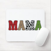 Mama Kerstmis geruite patroonontwerp Muismat (Met muis)