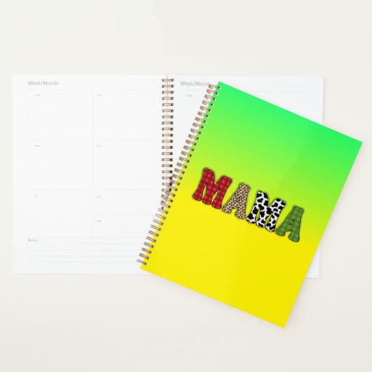 Mama Kerstmis geruite patroonontwerp Planner (Display)