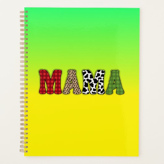 Mama Kerstmis geruite patroonontwerp Planner (Voorkant)