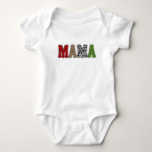 Mama Kerstmis geruite patroonontwerp Romper