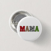 Mama Kerstmis geruite patroonontwerp Ronde Button 3,2 Cm (Voorkant /achterkant)