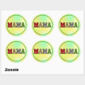 Mama Kerstmis geruite patroonontwerp Ronde Sticker (Vel)
