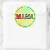 Mama Kerstmis geruite patroonontwerp Ronde Sticker (Tas)