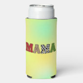 Mama Kerstmis geruite patroonontwerp Seltzer Blikjeskoeler (Seltzer Achterkant)