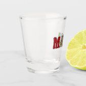 Mama Kerstmis geruite patroonontwerp Shot Glas (Links)