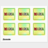 Mama Kerstmis geruite patroonontwerp Vierkante Sticker (Vel)