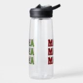 Mama Kerstmis geruite patroonontwerp Waterfles (Links)