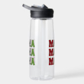 Mama Kerstmis geruite patroonontwerp Waterfles (Rechts)