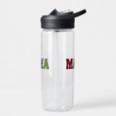 Mama Kerstmis geruite patroonontwerp Waterfles (Links)