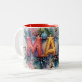 Mama Kerstmok Tweekleurige Koffiemok (Voorkant links)