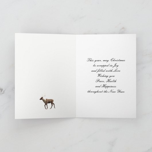 Mama, kerstscène met rendieren feestdagen kaart (Binnen)