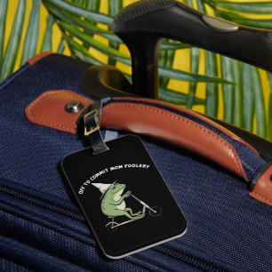Mama Kikker Gaat Moederlijke Dwaze Scooter Cadeau Bagagelabel