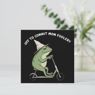 Mama Kikker Gaat Moederlijke Dwaze Scooter Cadeau Kaart