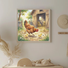 Mama Kip en Kuikens Slaapkamer Poster
