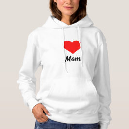 Mama - Klassieke Rode Harttypografie Hoodie