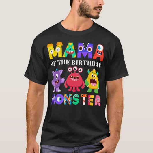 Mama Kleine Monster Kinder 1e Verjaardagsfeestje F T-shirt (Voorkant)