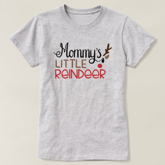 Mama Kleine Rendier Kerstmis T-shirt (Design voorkant)