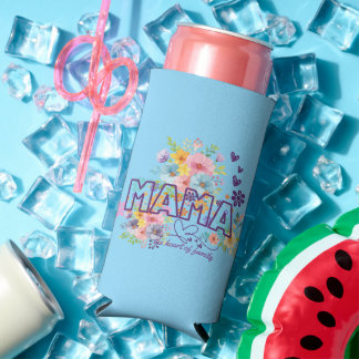 Mama Kleurrijke Bloemen Trendy Design Seltzer Blikjeskoeler
