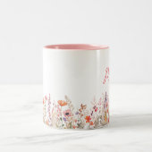 Mama Kleurrijke weide jaar gevestigd Tweekleurige Koffiemok (Center)