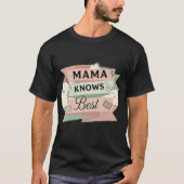 Mama Knows Best Retro Kitchen & Wisdom T-shirt (Voorkant)