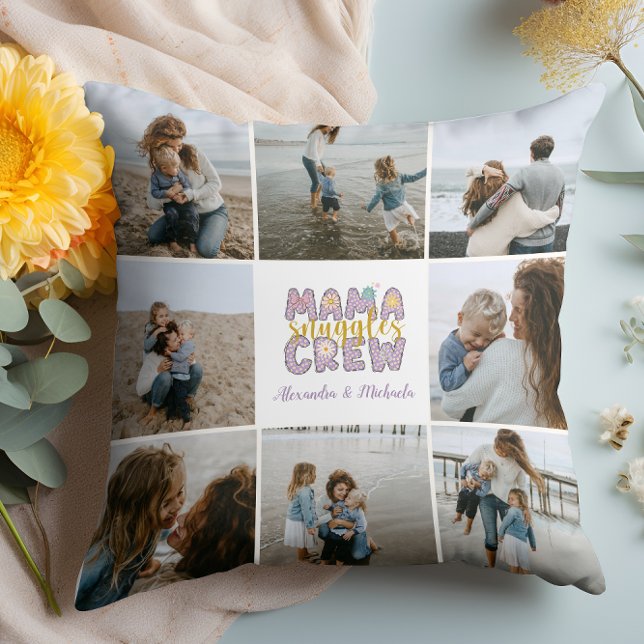 Mama Knuffel Crew Bloem 8 Foto Collage Kussen (Creator heeft geüpload)