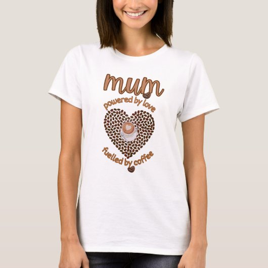 Mama koffieliefhebber, leuke koffiebonen hart shir t-shirt (Voorkant)